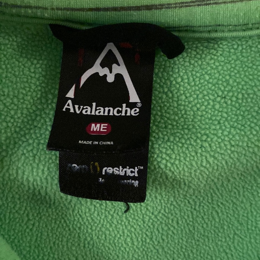 Bright neon green Quarter zip fleece - Picture 3 of 4